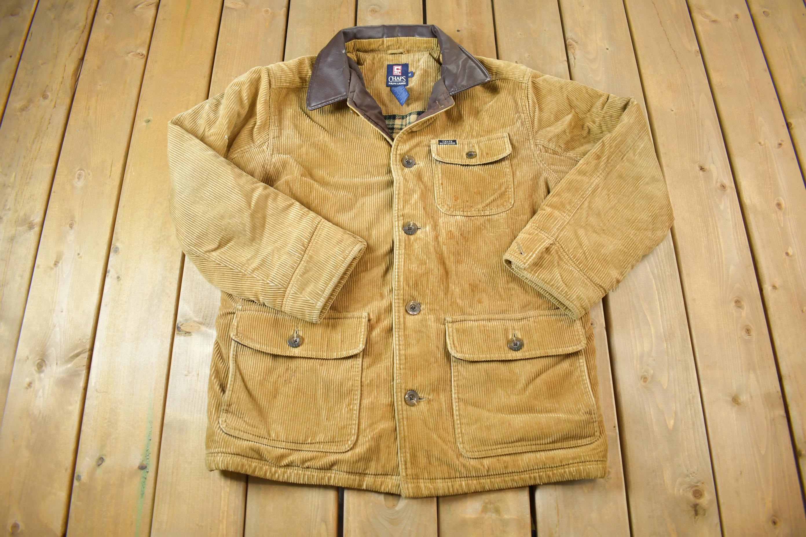 Vintage 1990s Distressed Chaps Ralph Lauren Corduroy Hunting Coat - Medium