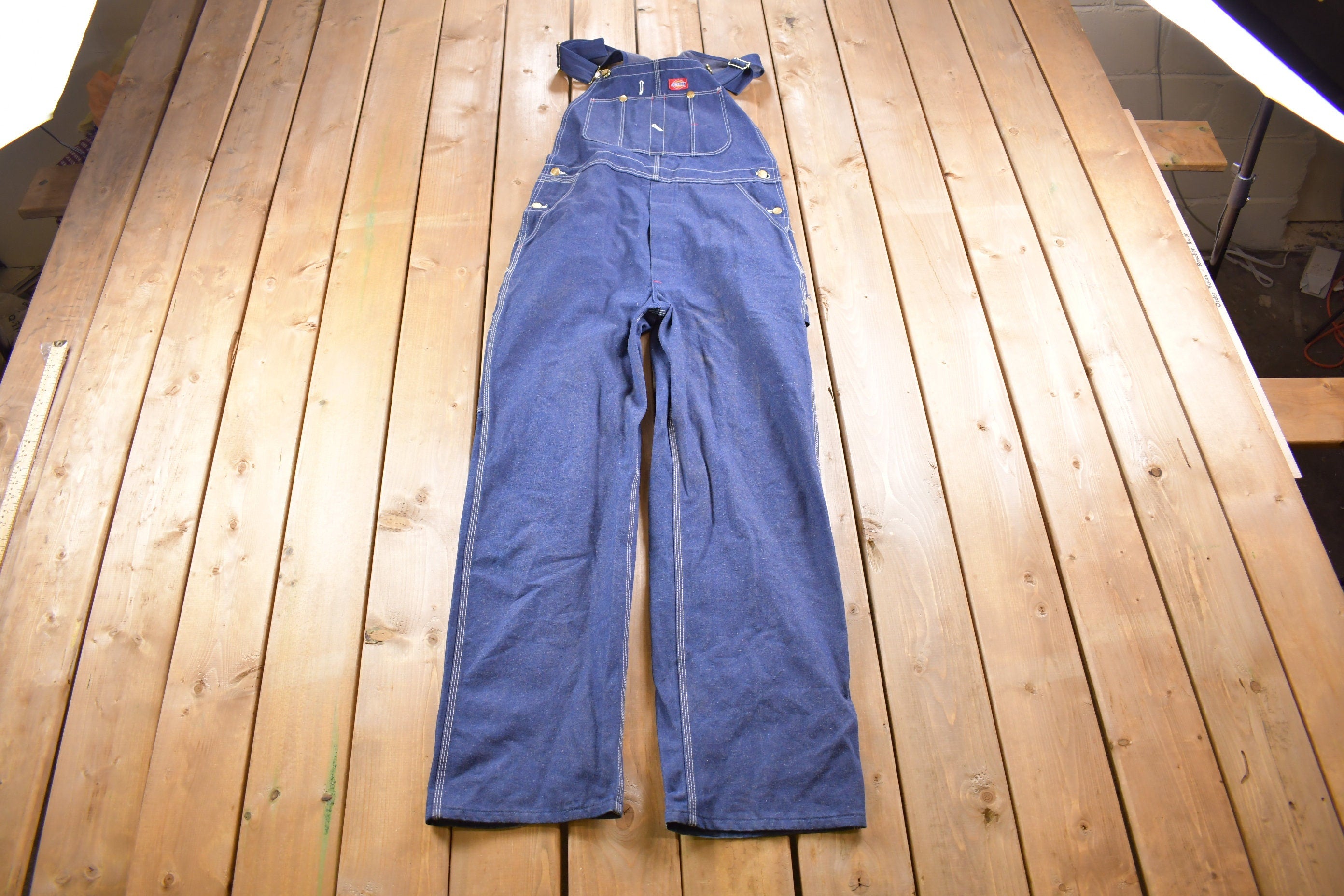 Vintage 1990s Dickies Denim Jean Overalls Size 34 Small