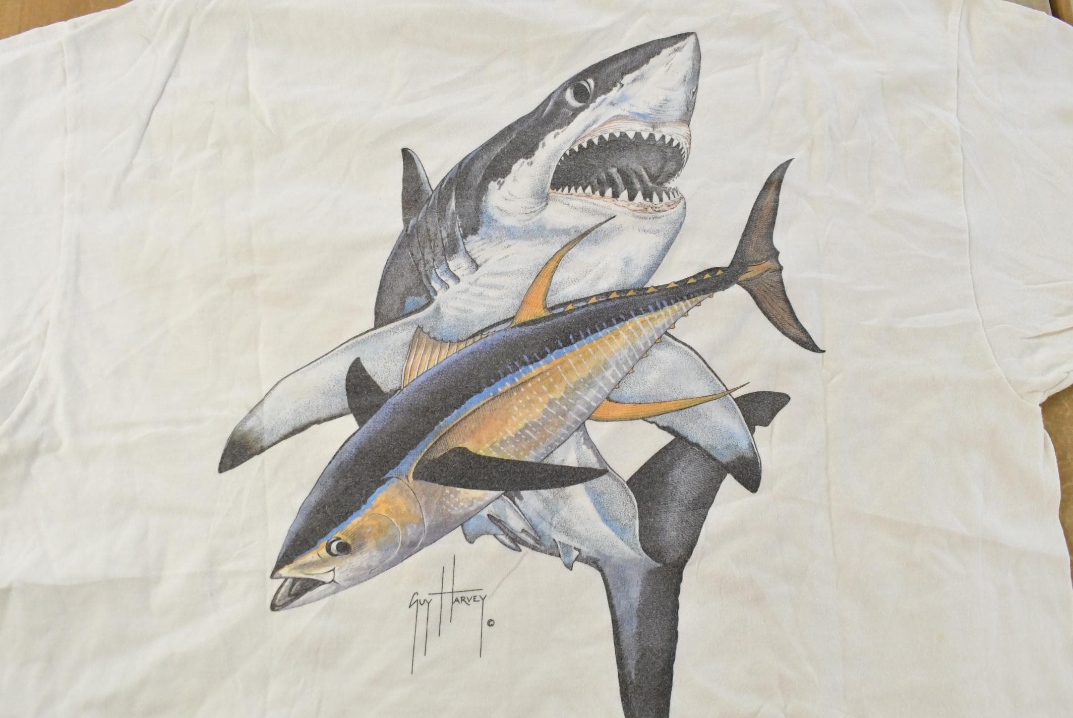 Vintage 1990s Guy Harvey Souvenir Shark T-Shirt Men's 2XL