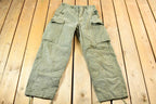 Vintage 1960s OG 107 Army Green Military Cargo Pants Size 28 x 27