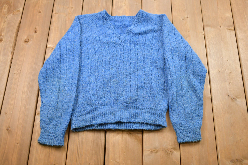 Vintage Knitted V-Neck Sweater