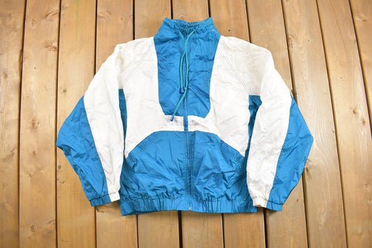 Vintage 1980s Pro Spirit Color Block Windbreaker / 80s Light Jacket / Workwear / Outerwear Jacket / Streetwear Fashion / Full Zip