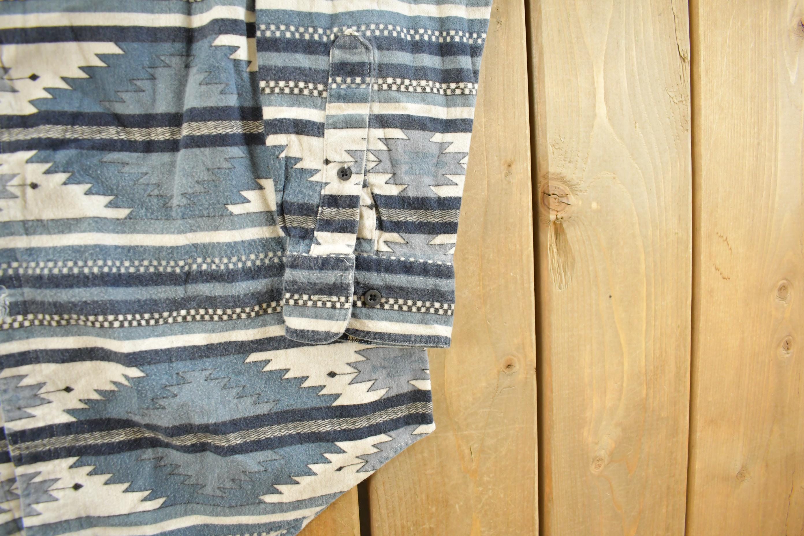 Vintage 1980s Woolrich Aztec Western Button Up Shirt Men's Large