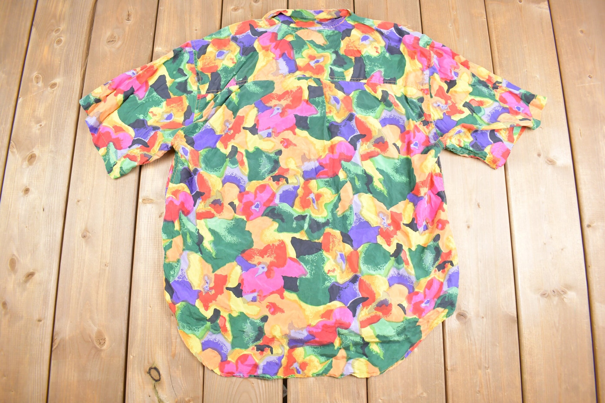 Vintage 1990s Jane Ashley Floral Short Sleeve Button Up Shirt