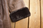 Vintage 1970s Sung Ho Women's Full Length Leather Fur Lined Trench Coat Size 52