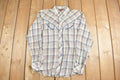 Vintage 1970s BJ - R Southwestern Plaid Button Up Shirt  Rodeo Shirt  Cowboy Shirt  Flannel Shirt  South Western  True Vintage