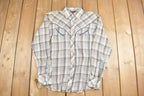 Vintage 1970s BJ - R Southwestern Plaid Button Up Shirt  Rodeo Shirt  Cowboy Shirt  Flannel Shirt  South Western  True Vintage