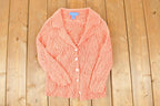 Vintage 1990s Doncaster Sport Cable Knit Cardigan Sweater Women's M  Preppy Knit Cardigan  Fancy Knit Vintage Cardigan