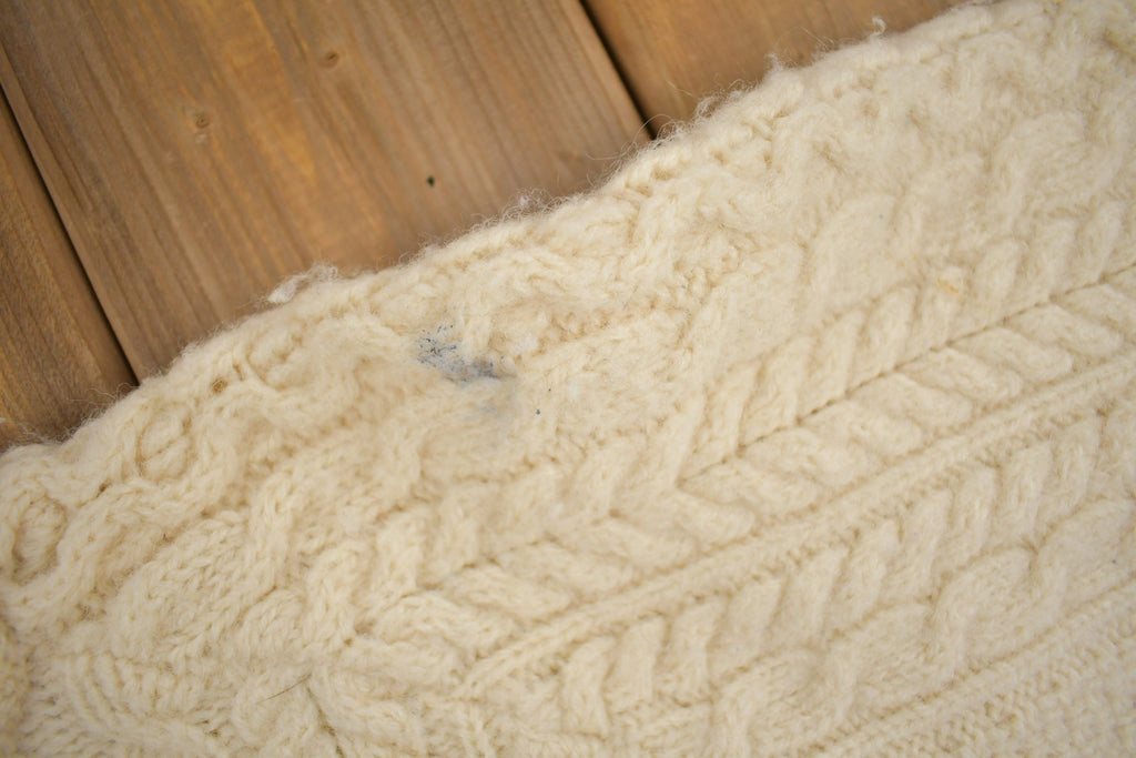 Vintage 1960s Carraig Donn 100% Wool 3D Cable Knit Sweater  Made In Ireland  True Vintage  Winter Sweater