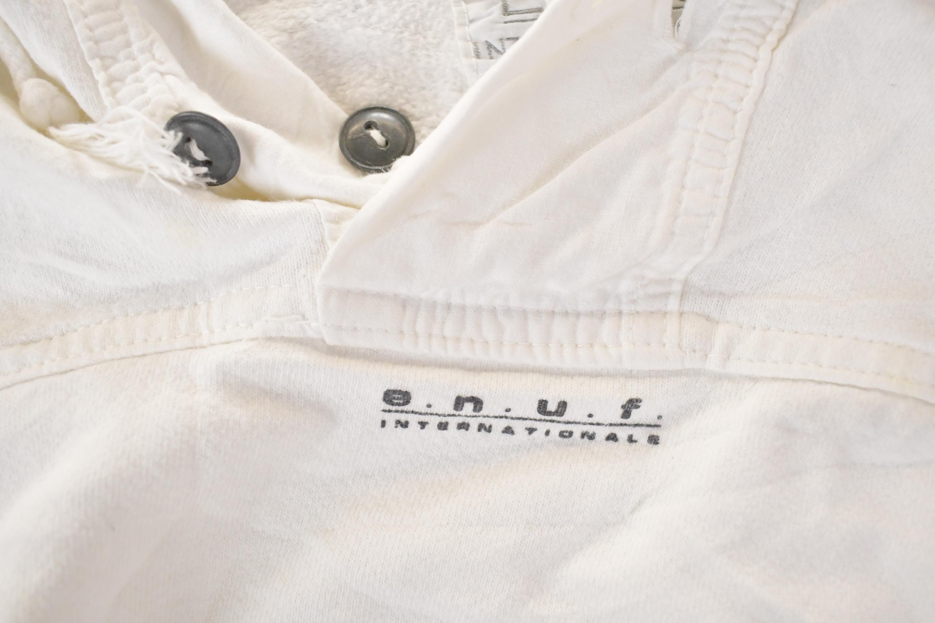 Vintage 1990s Enuf International Quarter Button Crewneck Sweatshirt Men's M Boxy  Made In USA  90s Boating Destination Sweater