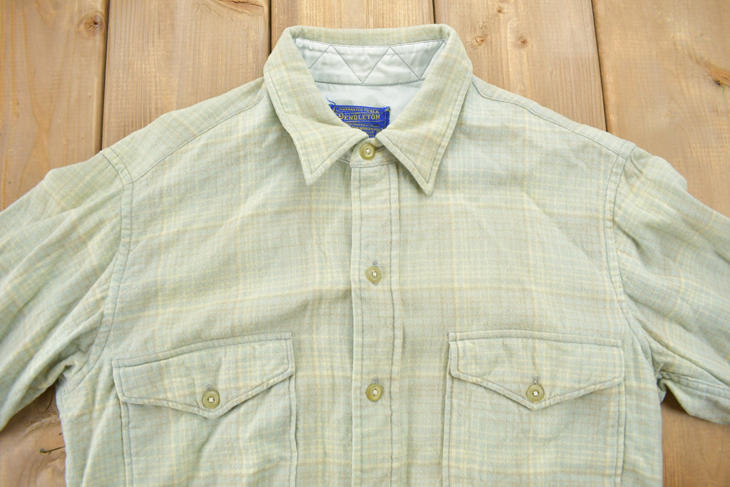 Vintage 1970s Pendleton Plaid Button Up Board Shirt