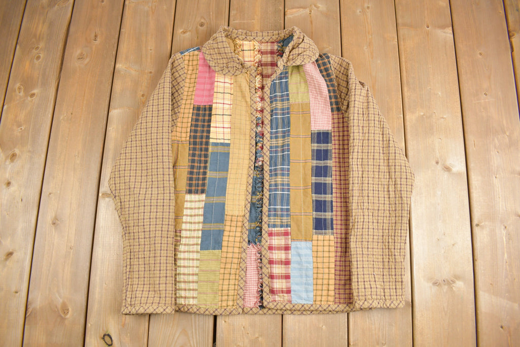 Vintage 1990s Plaid Patchwork Sweater