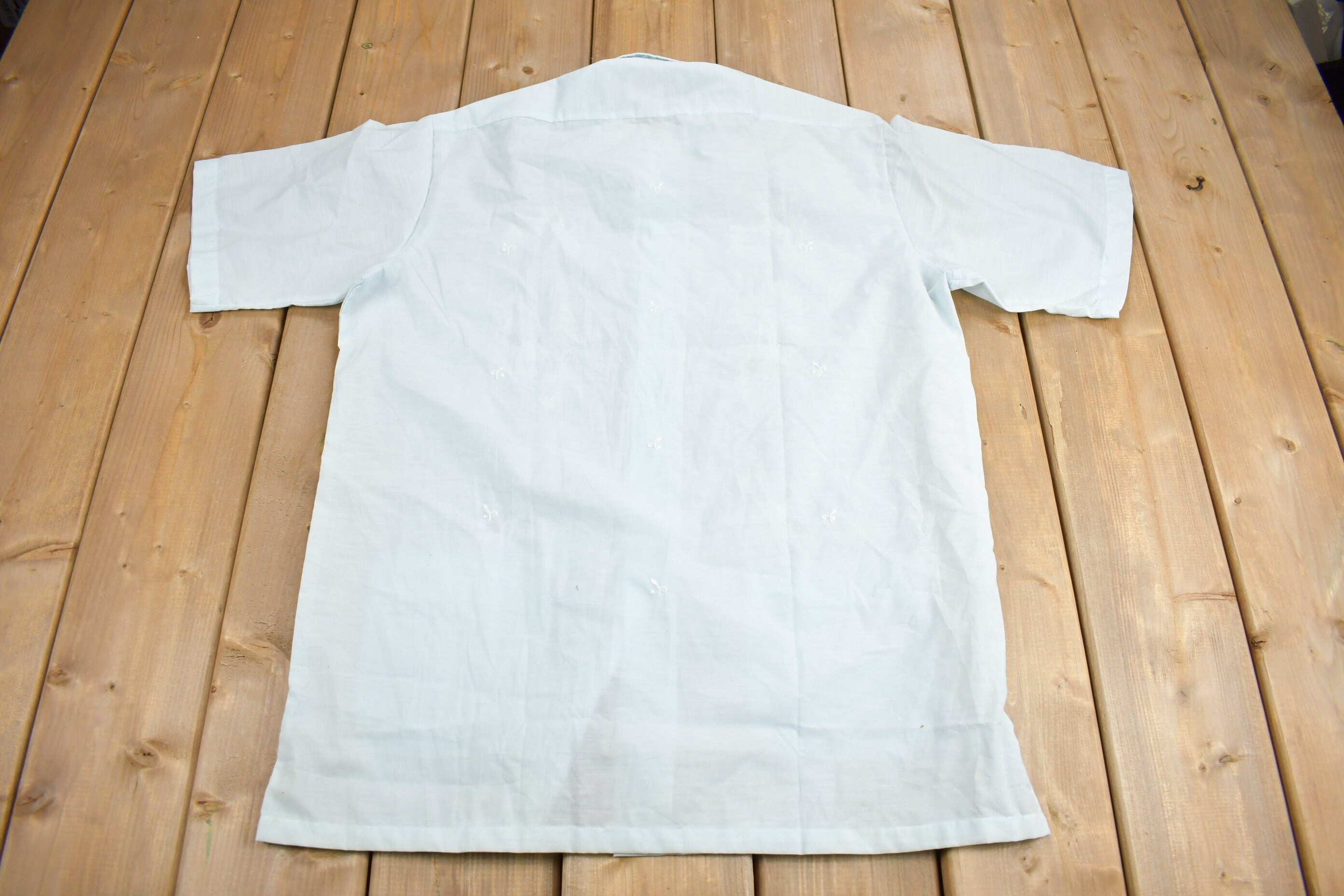 Vintage 1970s Double Red Horse Embroidered Button Up Shirt  70s Button Up  Vintage Embroidery  Short Sleeve  True Vintage