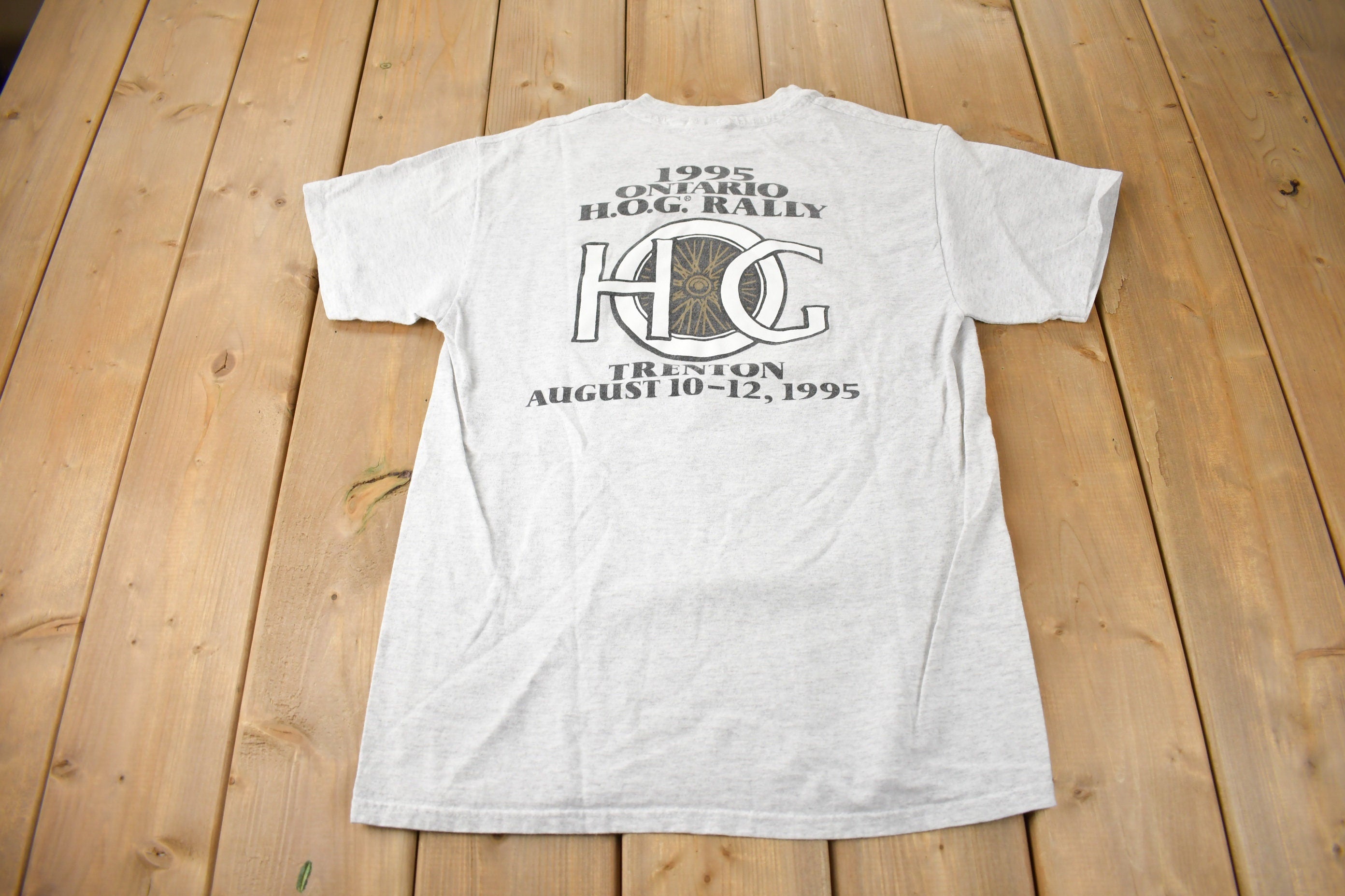 Vintage 1995 Canadian National HOG Rally Harley Davidson Motorcycles Single Stitch Graphic T-Shirt