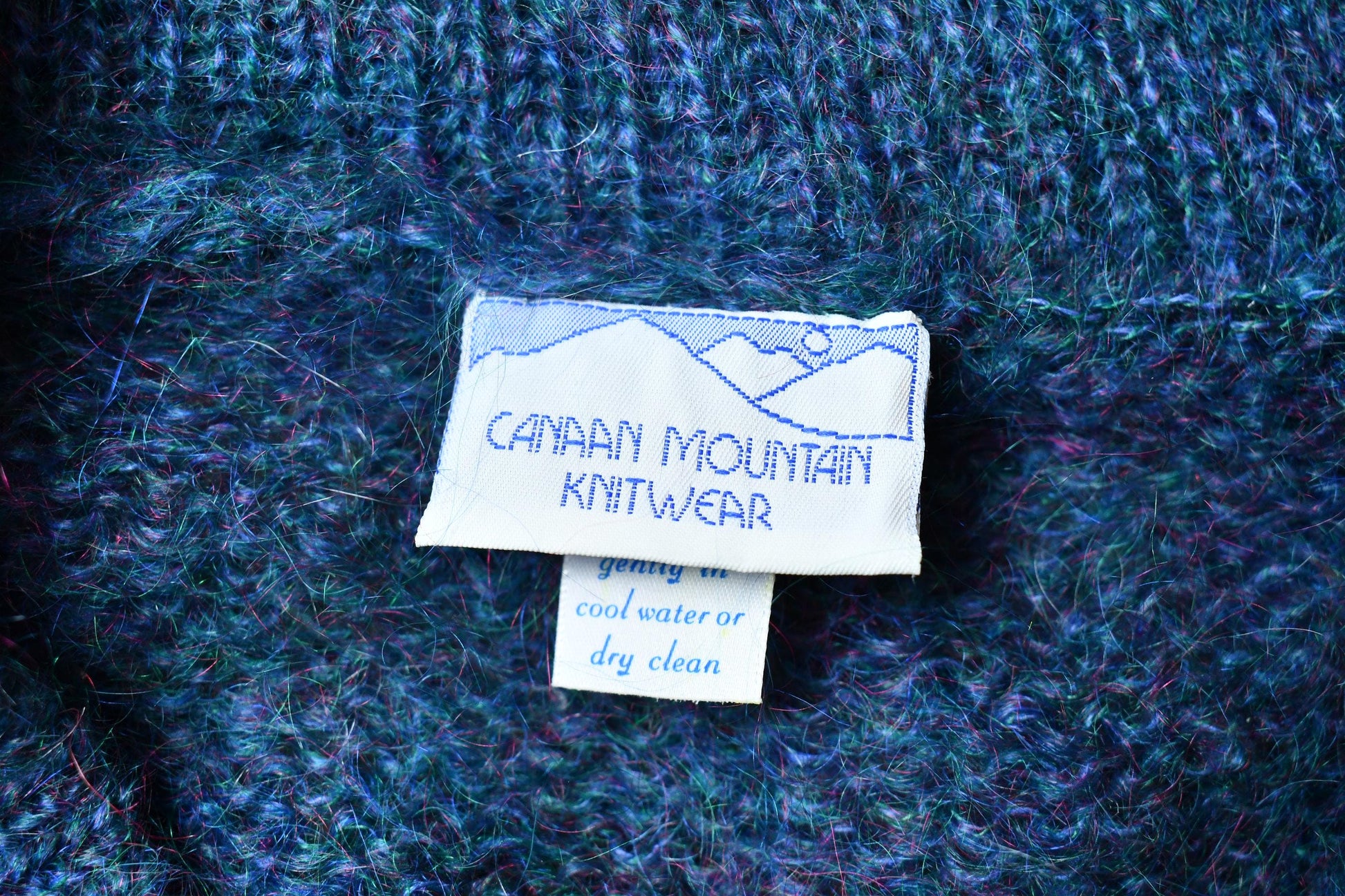 Vintage 1990s Canaan Mountain Knitwear Multicolor Mohair Knit Cardigan Sweater