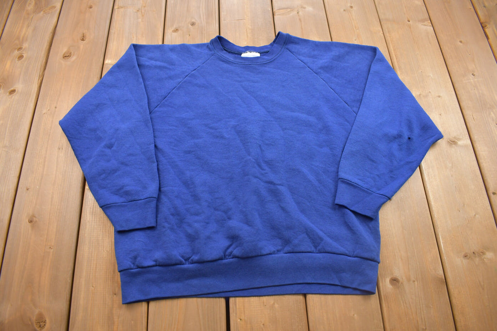 Vintage 1990s Blank Raglan Crewneck Sweatshirt /