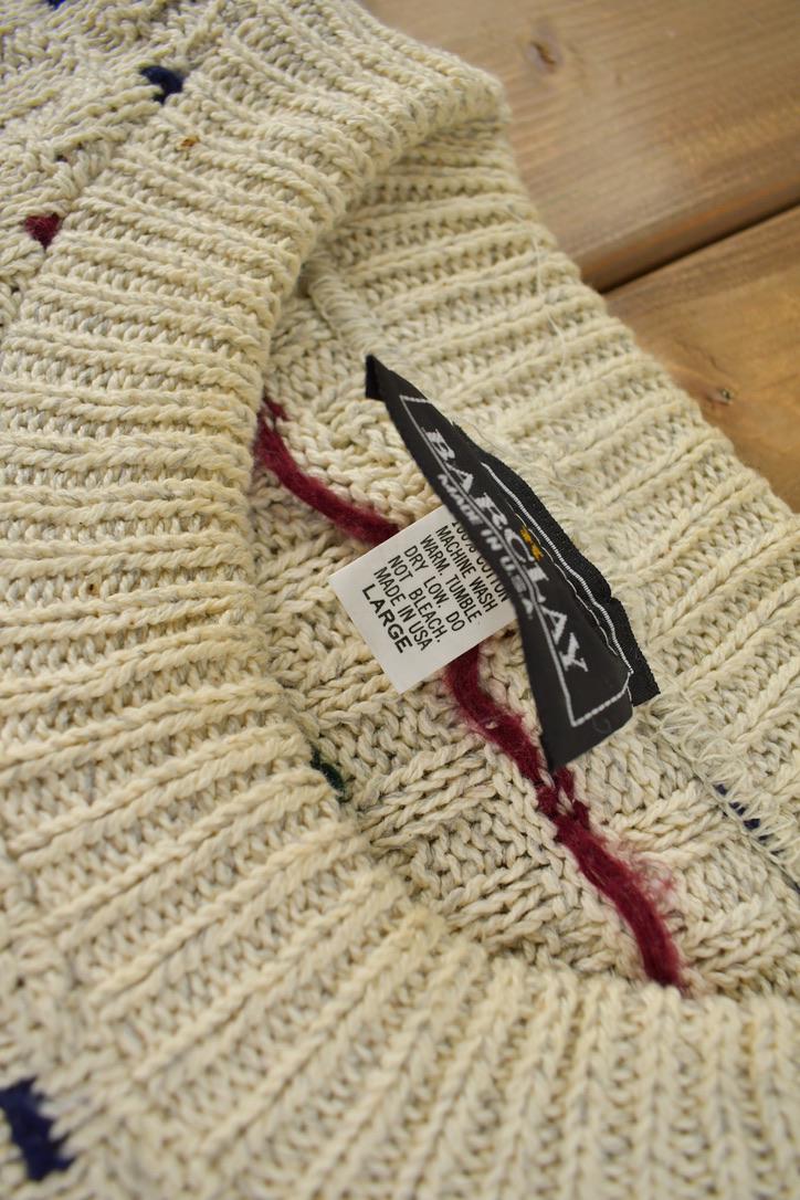 Vintage 1990s Barclay Knit Crewneck Sweater Made In USA