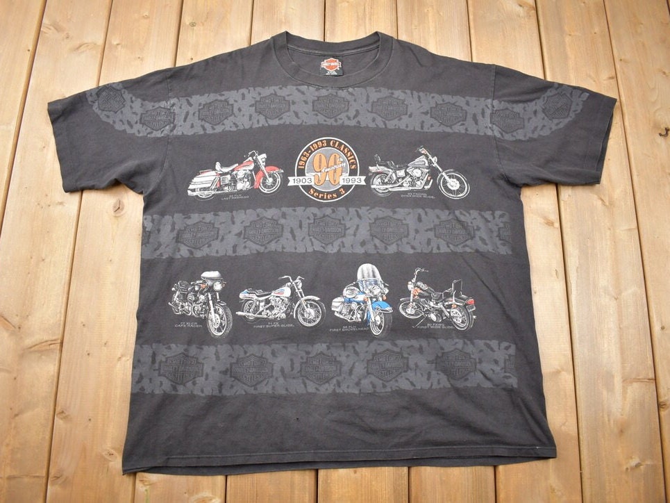 Vintage 1992 Harley Davidson Motorcycles Graphic T-Shirt