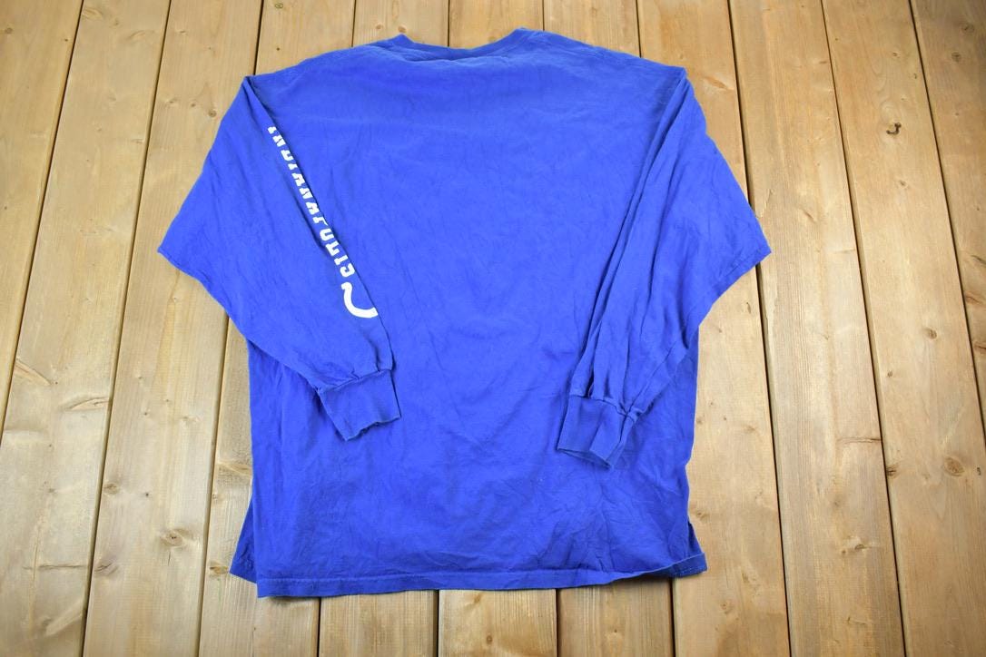 Vintage 1990s Indianapolis Colts NFL Graphic Long Sleeve T-Shirt Made In USA