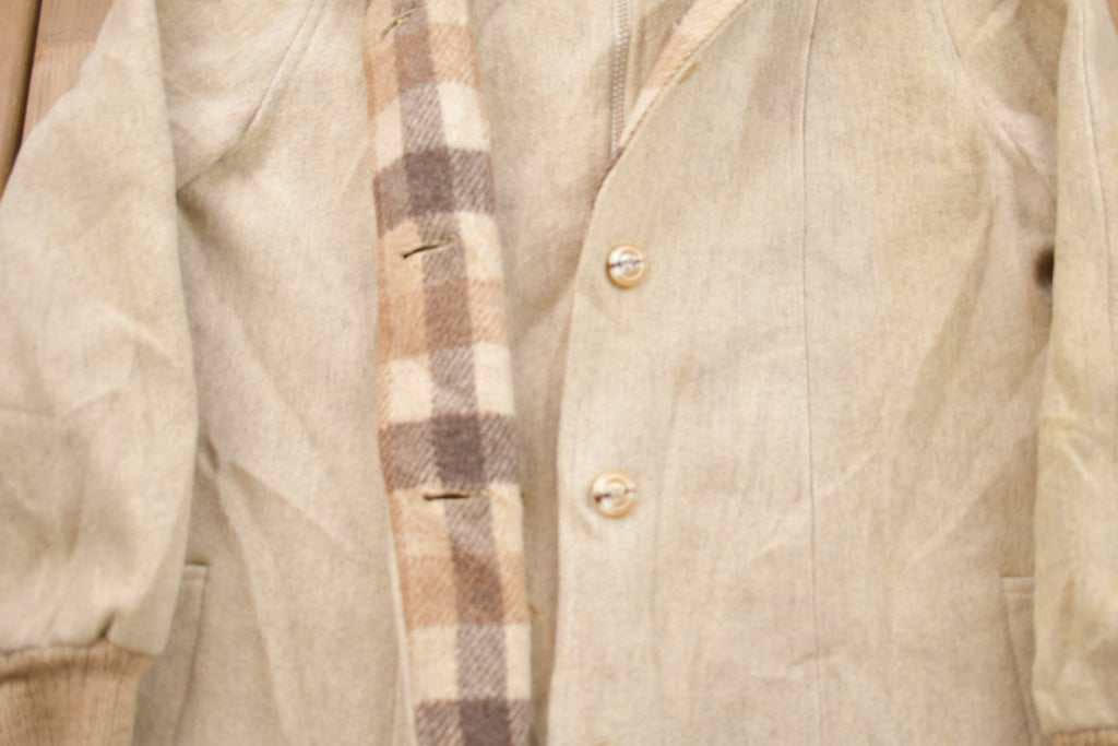 Vintage 1990s 100% Wool Hooded Jacket