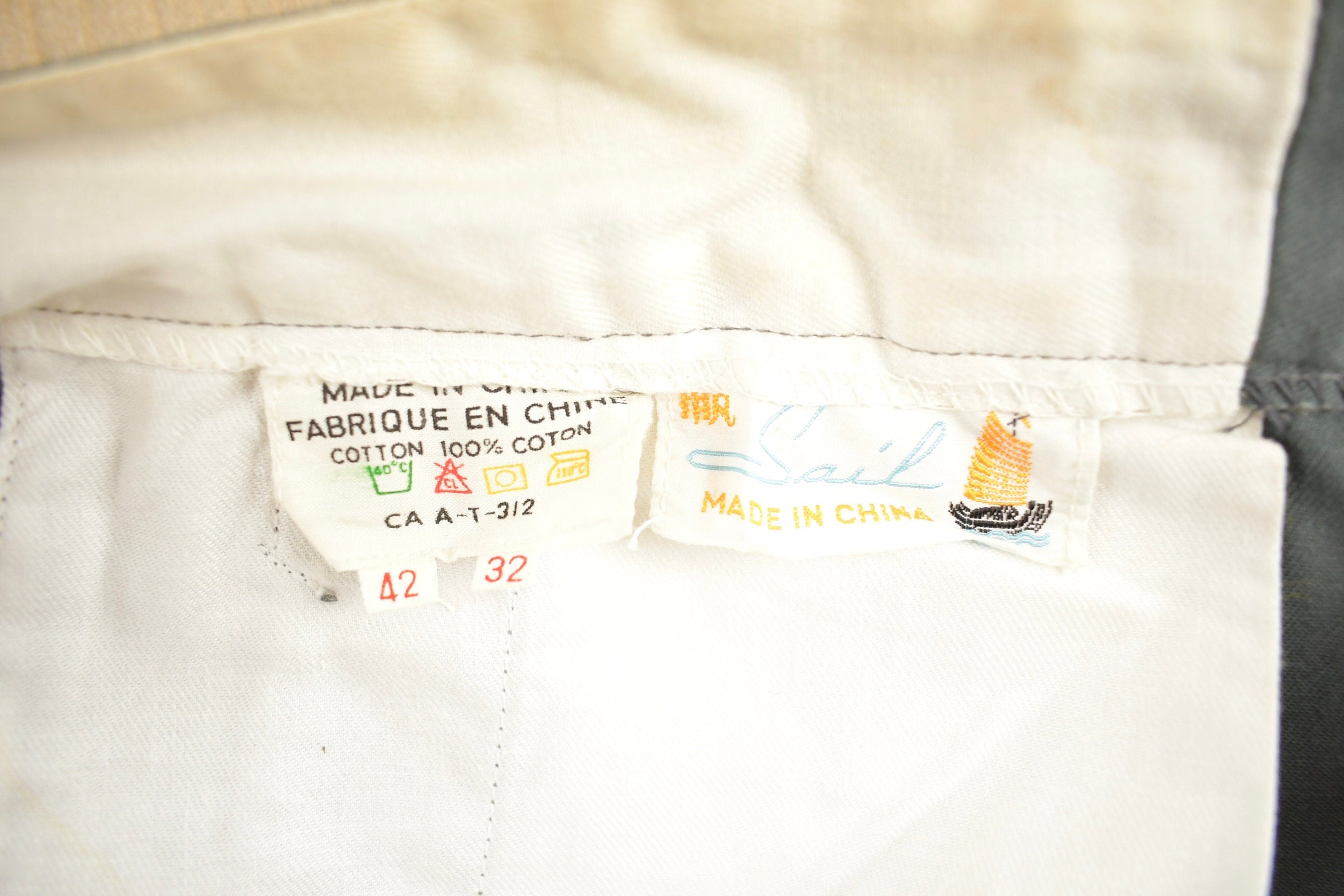 Vintage 1990s Grey Sail Trousers Size 40 x 31