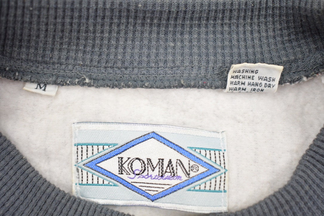 Vintage 1990s Koman Kayak Team Color Block Textured Sweatshirt