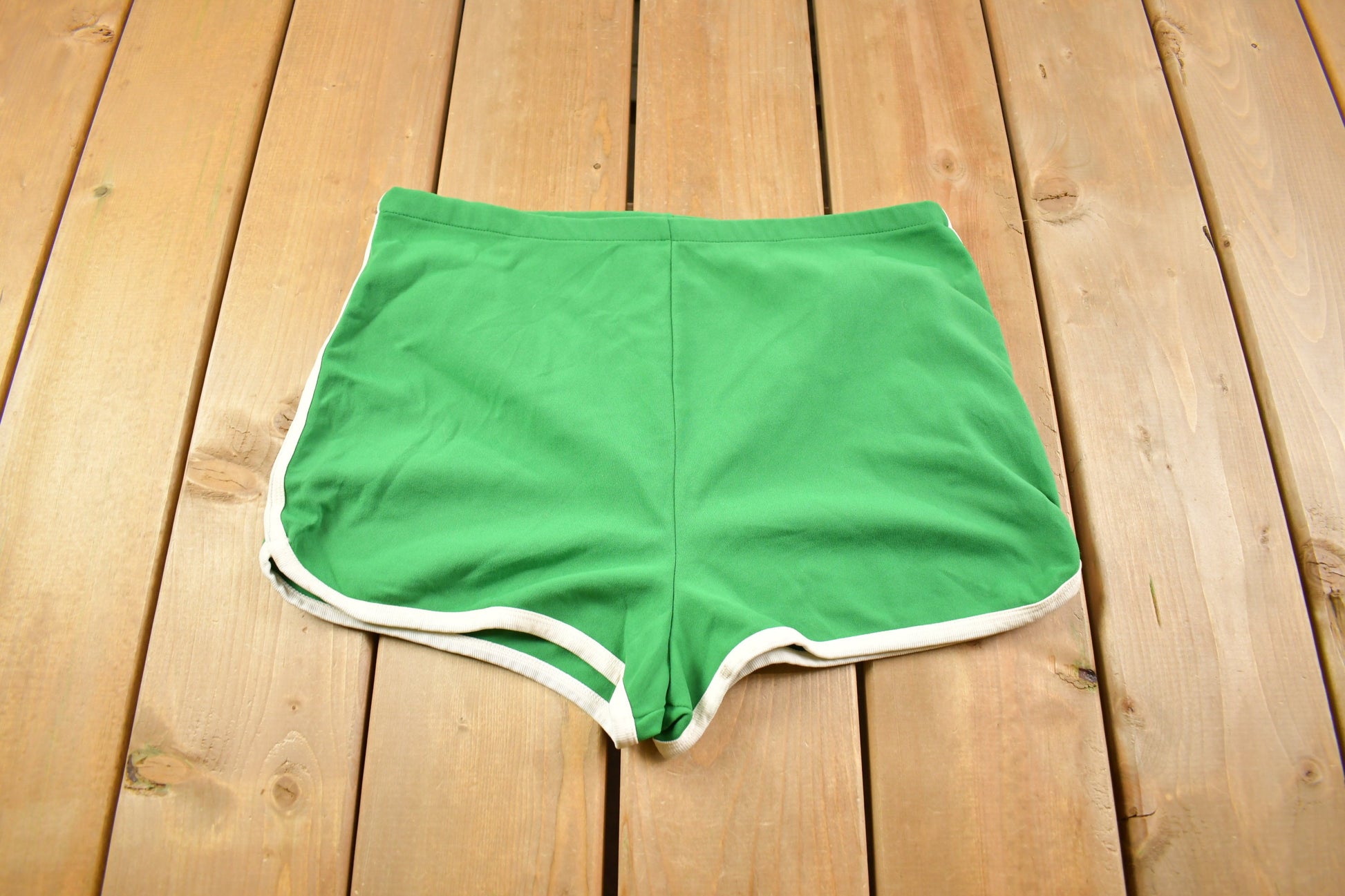 Vintage 1970s Russell Athletics Green Women's Shorts Size 16