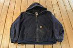 Vintage 1990s Carhartt Distressed Canvas Hooded Jacket Men's 2XL