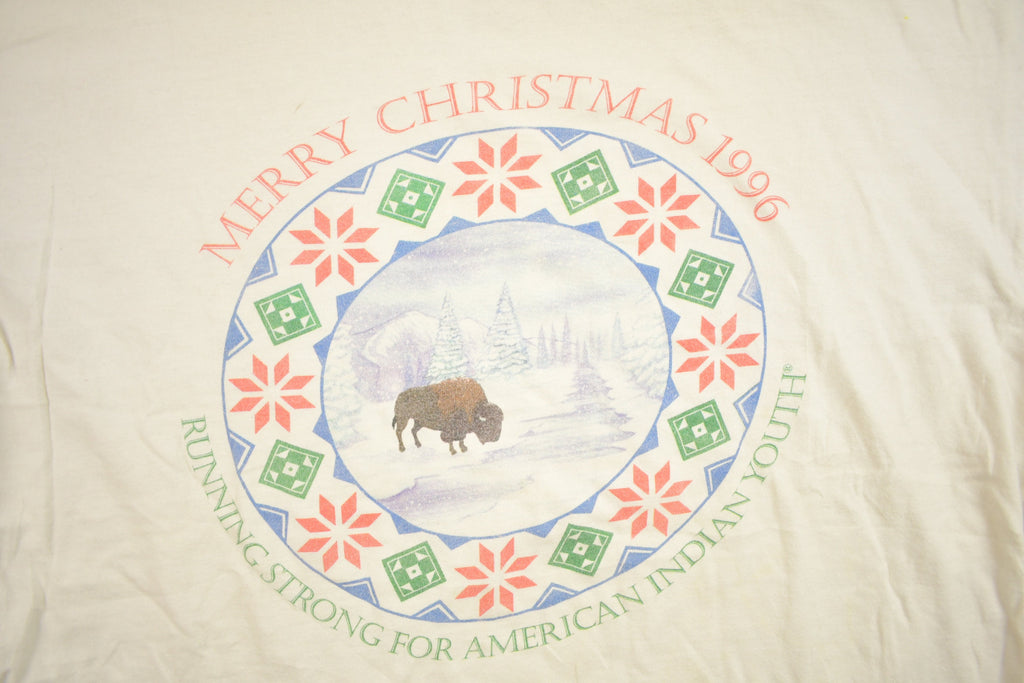 Vintage 1990s Christmas Buffalo Graphic T Shirt