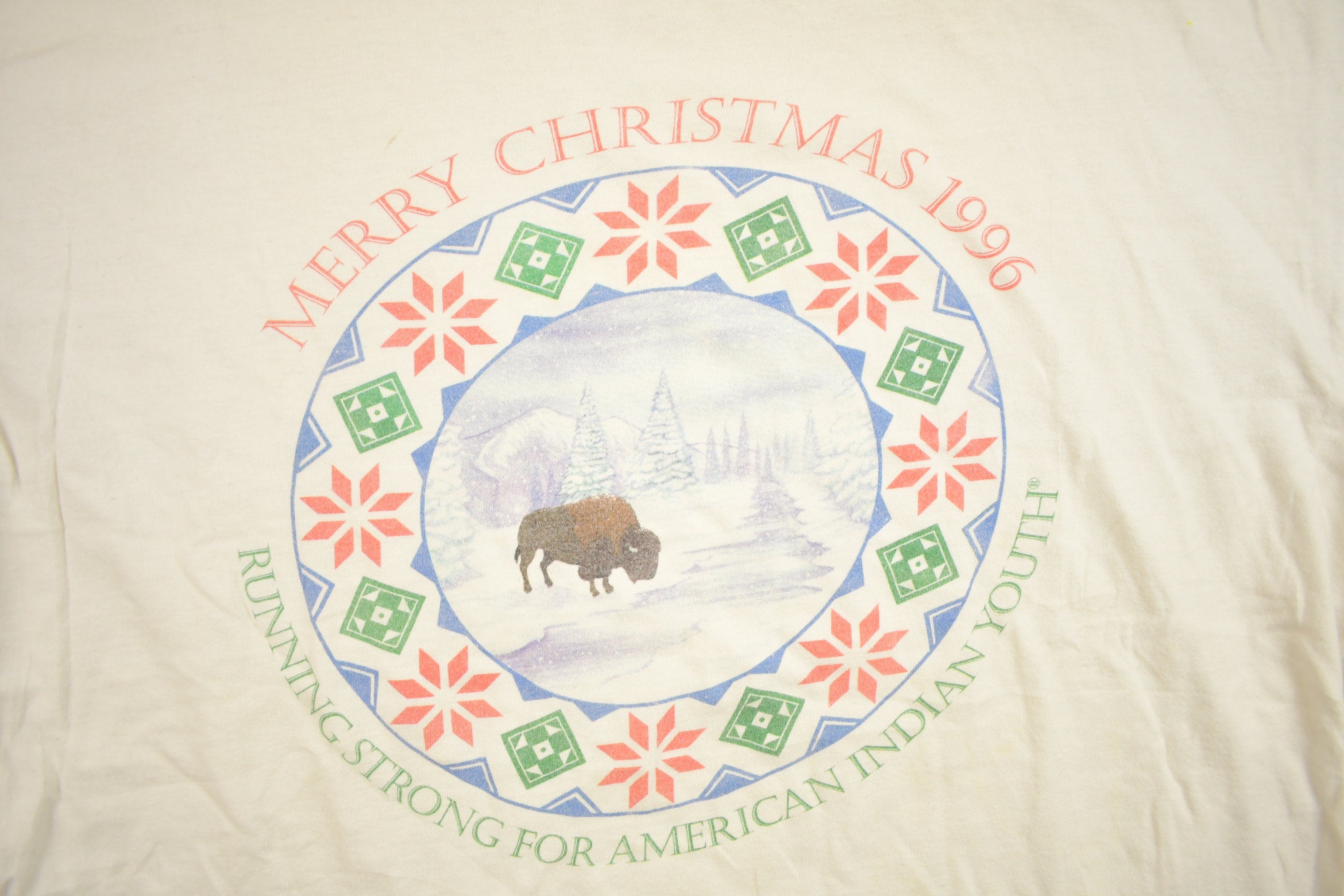 Vintage 1990s Christmas Buffalo Graphic T Shirt