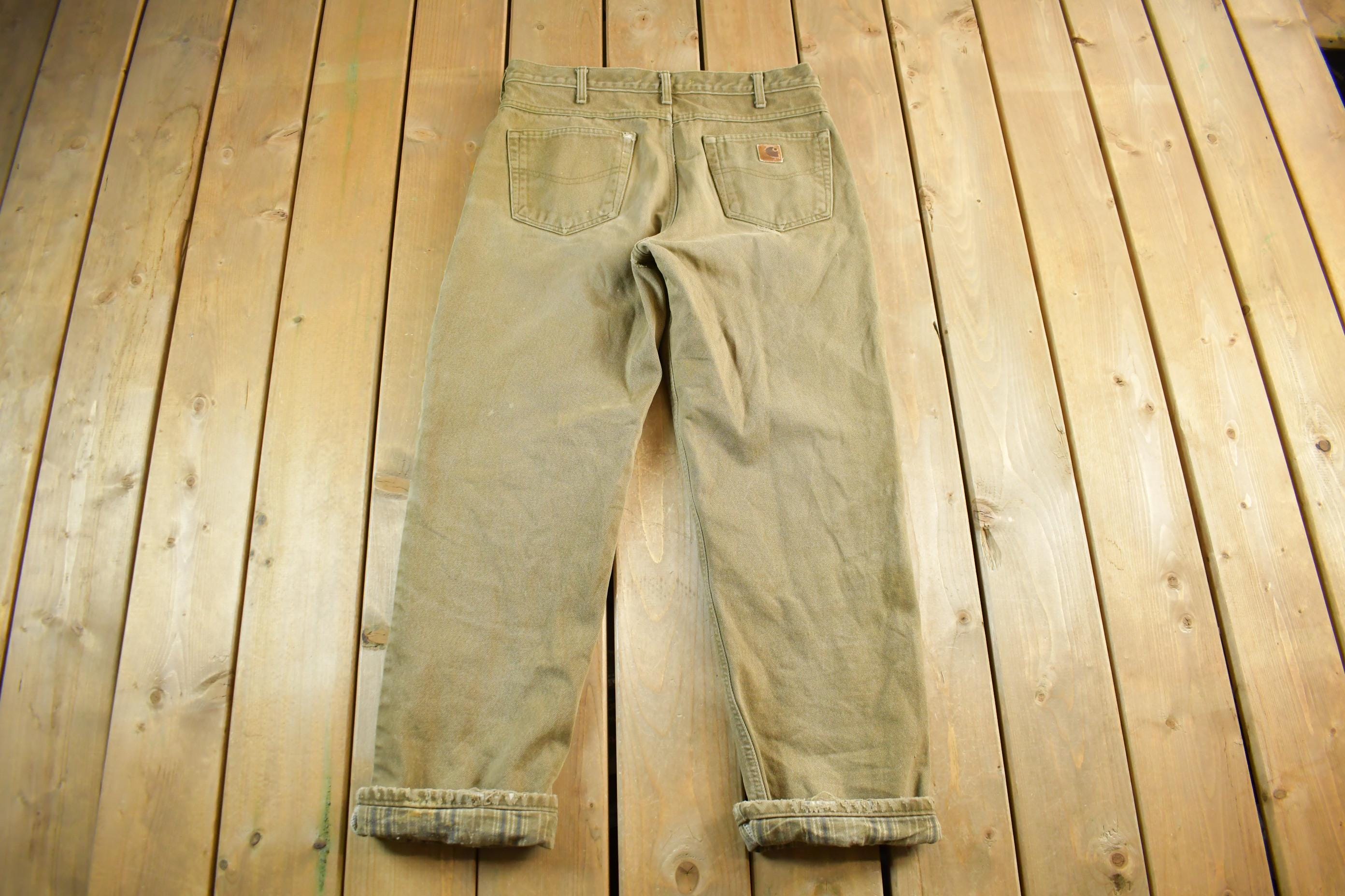Vintage 2000s Carhartt Lined Carpenter Work Denim Jeans Men's 34 x 31
