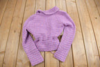 Vintage 1980s Like Love Purple Knit Cardigan Sweater