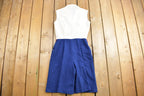 Vintage 1970s Sunny South Fashion Sleeveless Shirt Dress