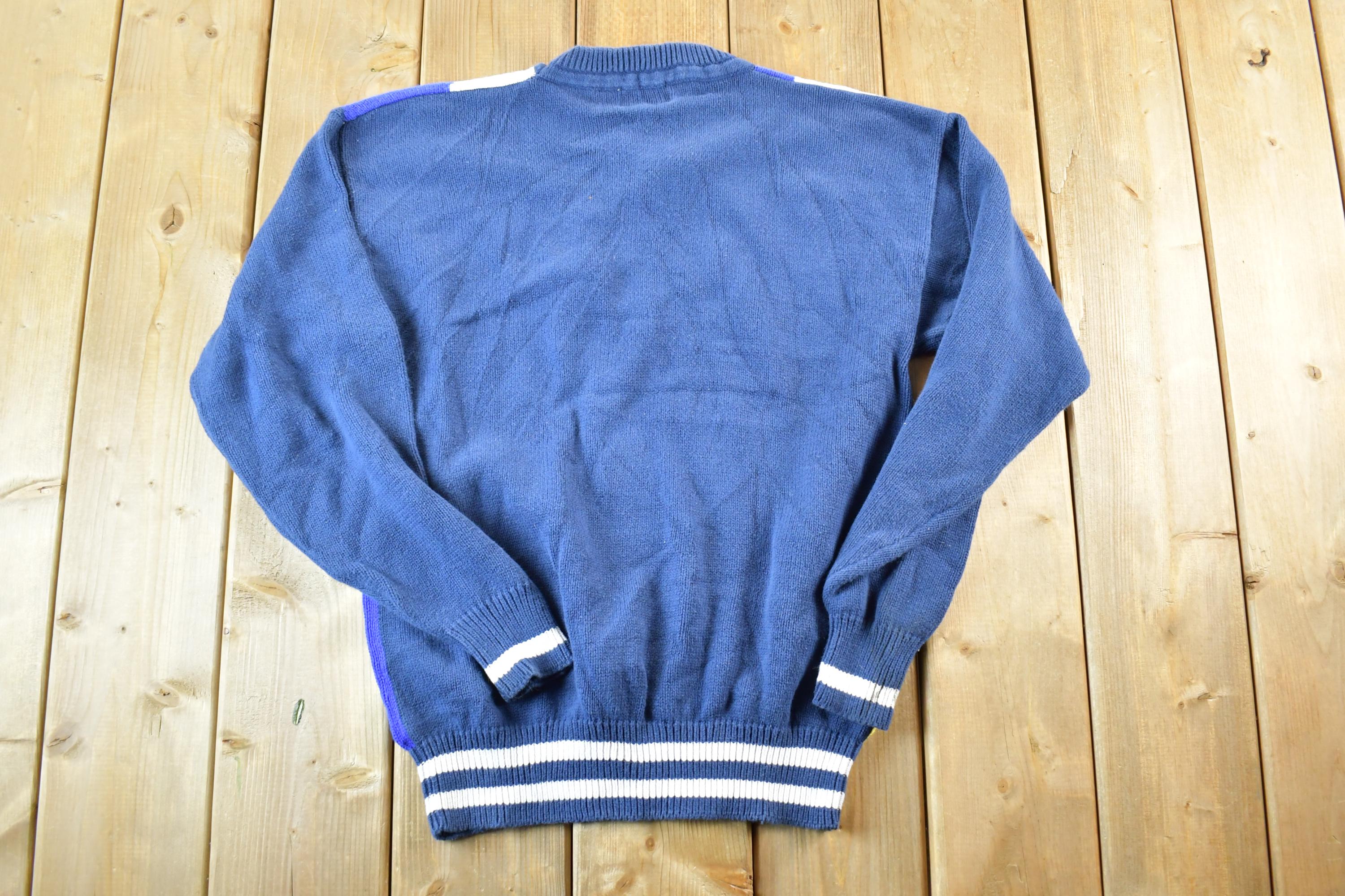 Vintage 1990s Van Heusen 417 Yachting Knit Crewneck Sweater Mens M