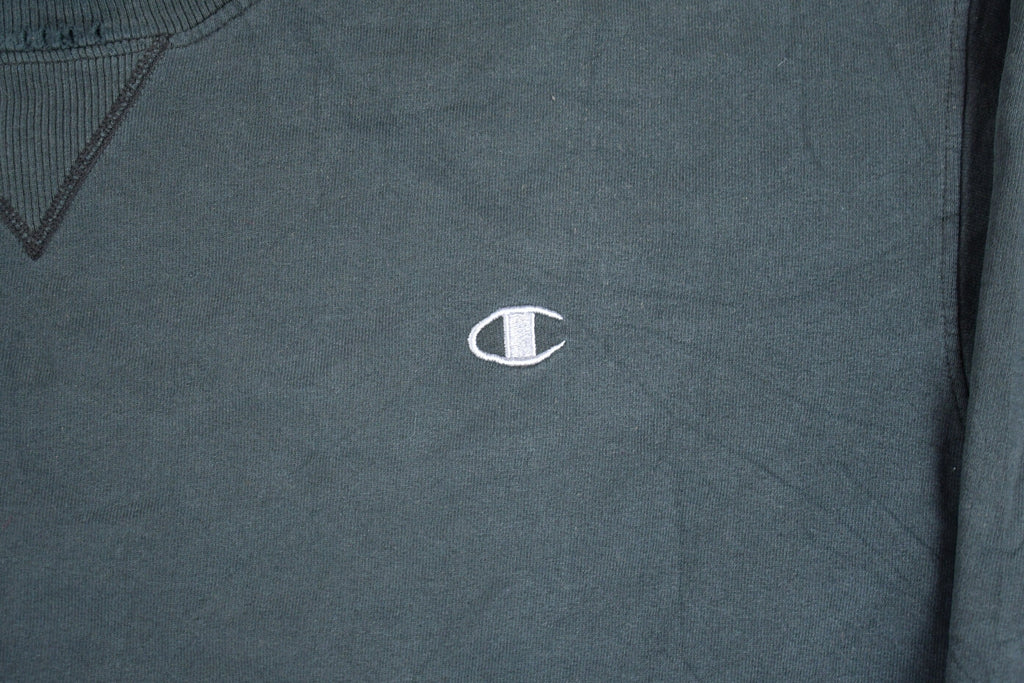 Vintage 1990s Champion Blank Black Crewneck Sweatshirt