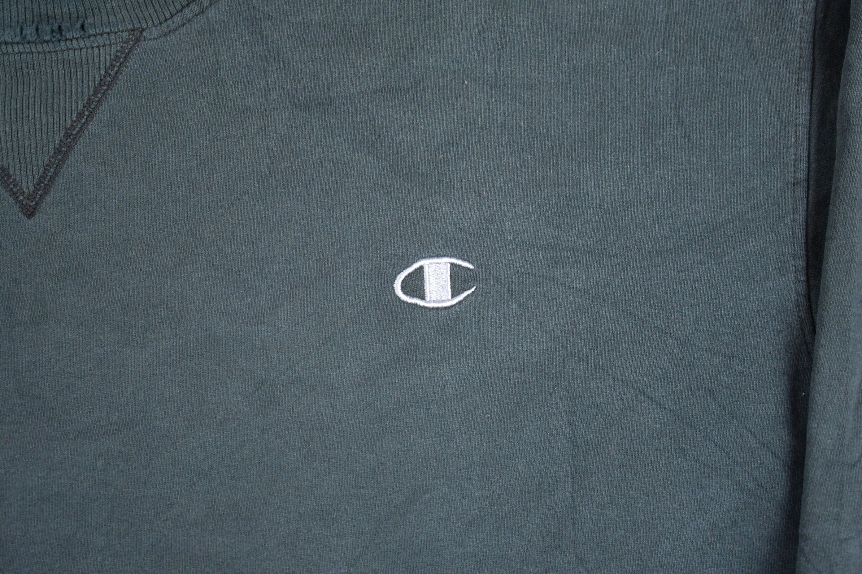 Vintage 1990s Champion Blank Black Crewneck Sweatshirt