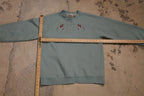 Vintage 1990s Floral Embroidered Quarter Button Sweatshirt