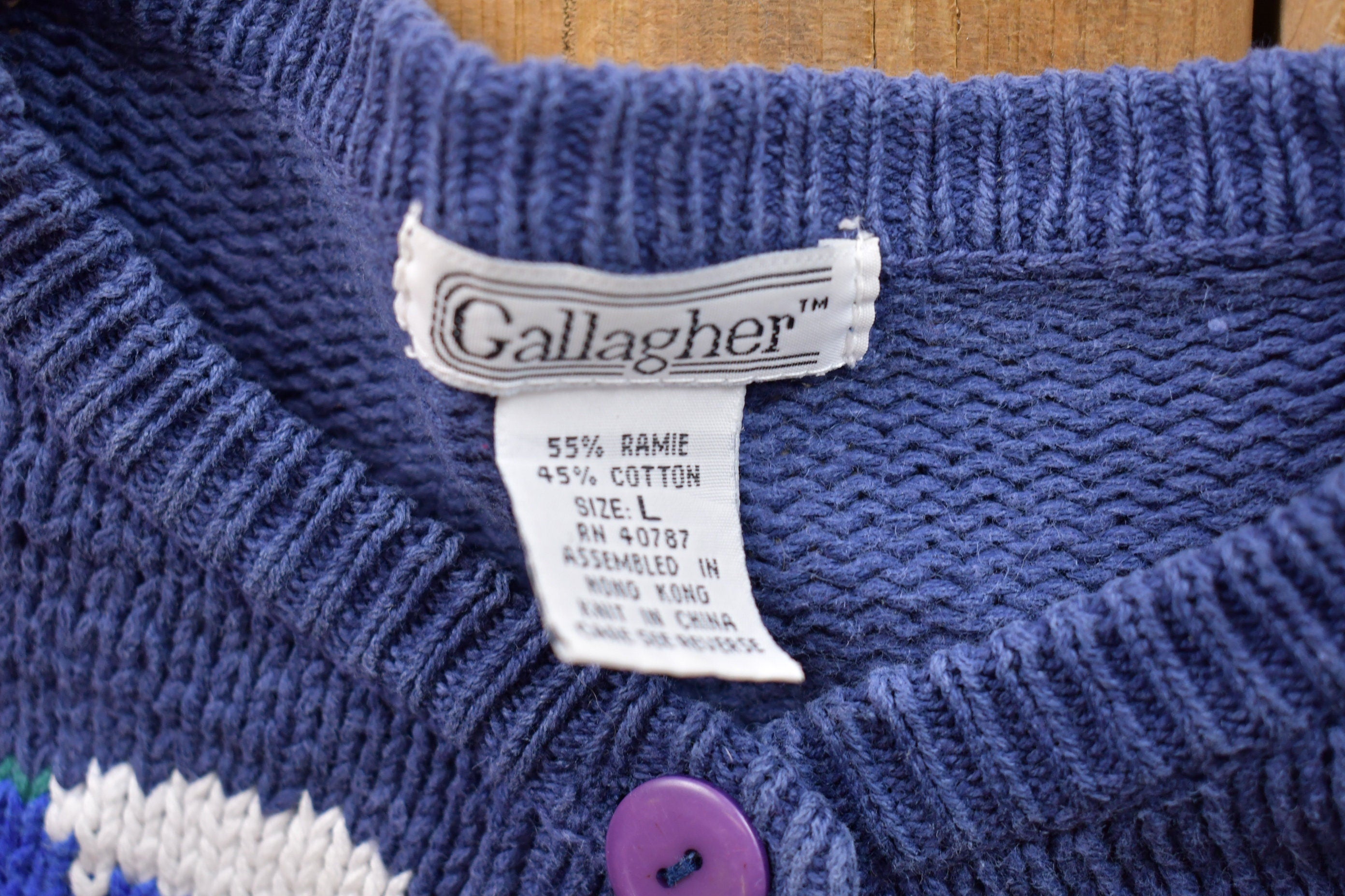 Vintage 1980s Gallagher Floral Knitted Sweater