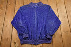 Vintage 1990s Velour Zip Up Sweatshirt