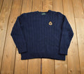 Vintage 1990s Lauren Ralph Lauren Embroidered 3D Knit Crewneck Sweater Made In Australia