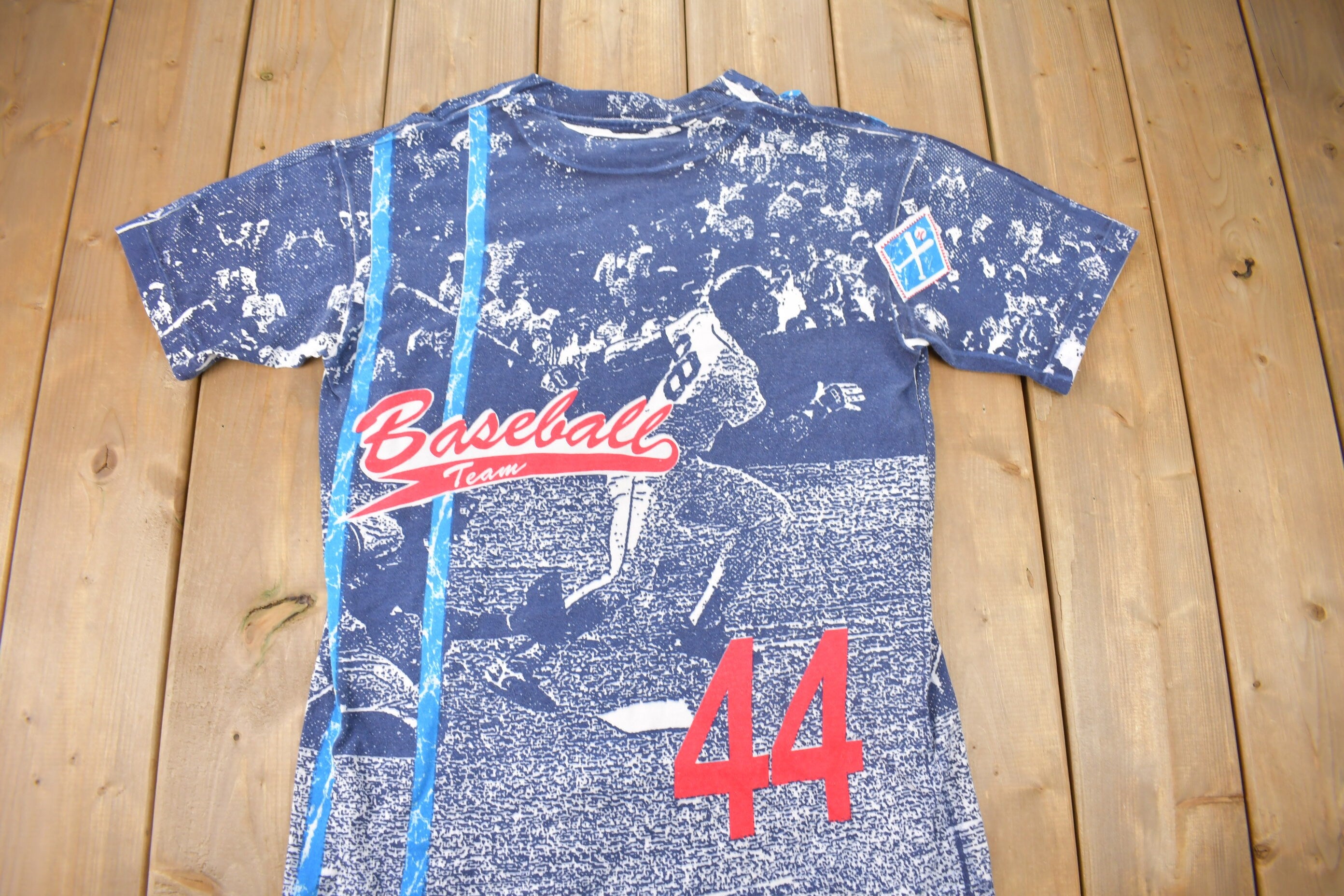 Vintage 1990s Gitano Baseball All over Over Print Graphic T Shirt Sportswear