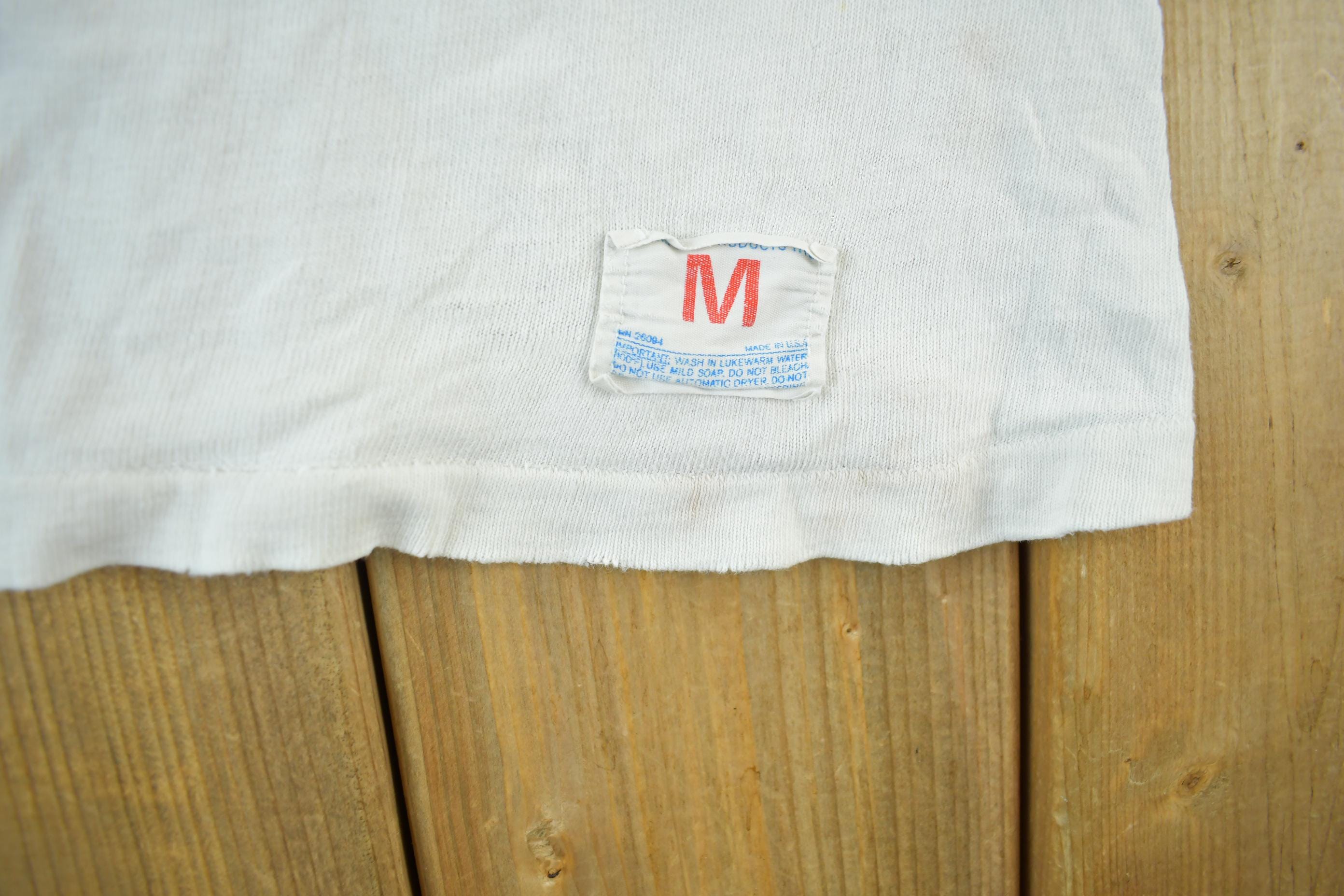 Vintage 1970s 1980s West Chester State University Collegiate T-Shirt Men's Medium  80s Champion Thrashed Distressed NCAA Tee  Americana