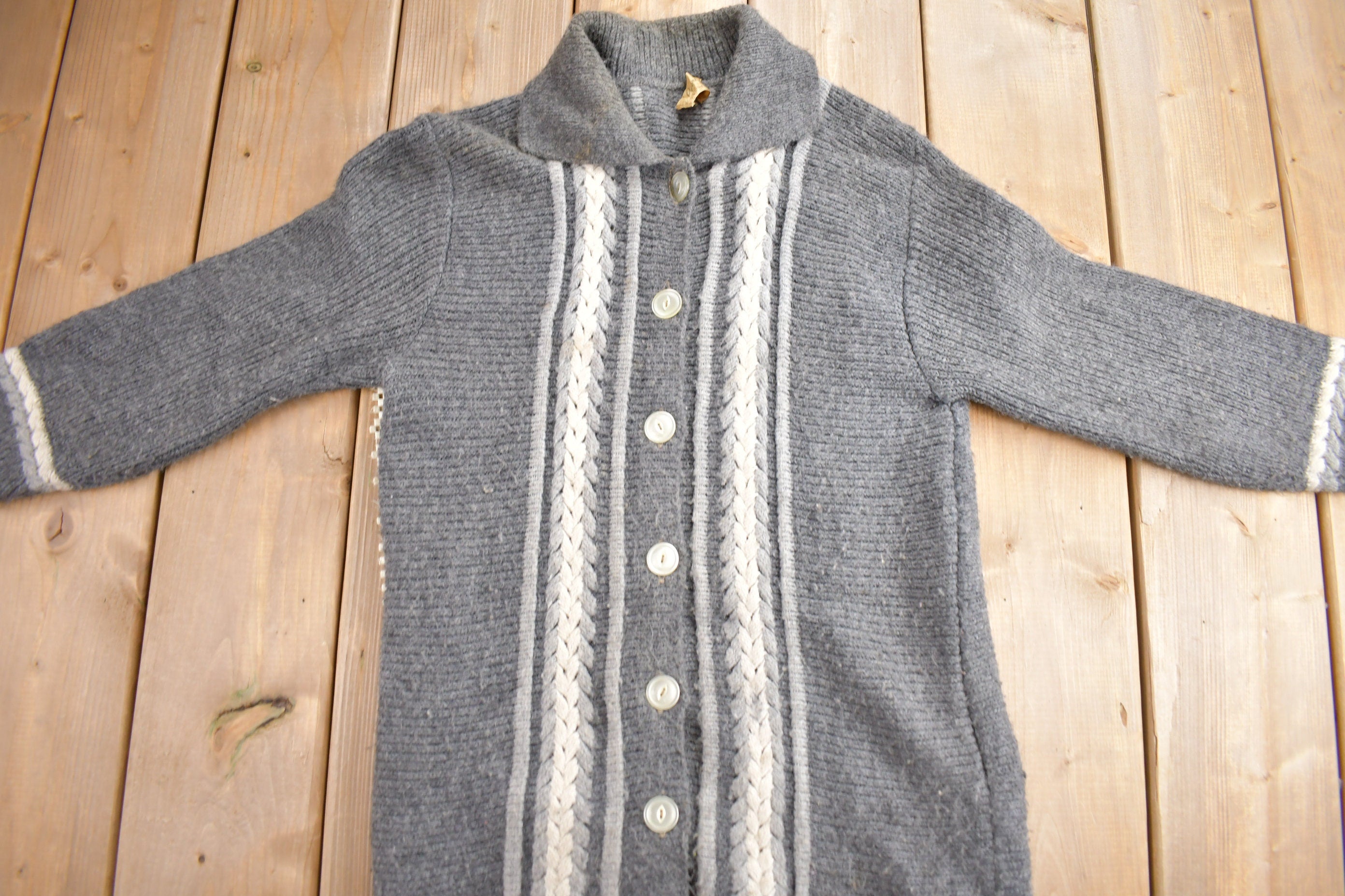 Vintage 1970s Penney's Knit Button Up Sweater