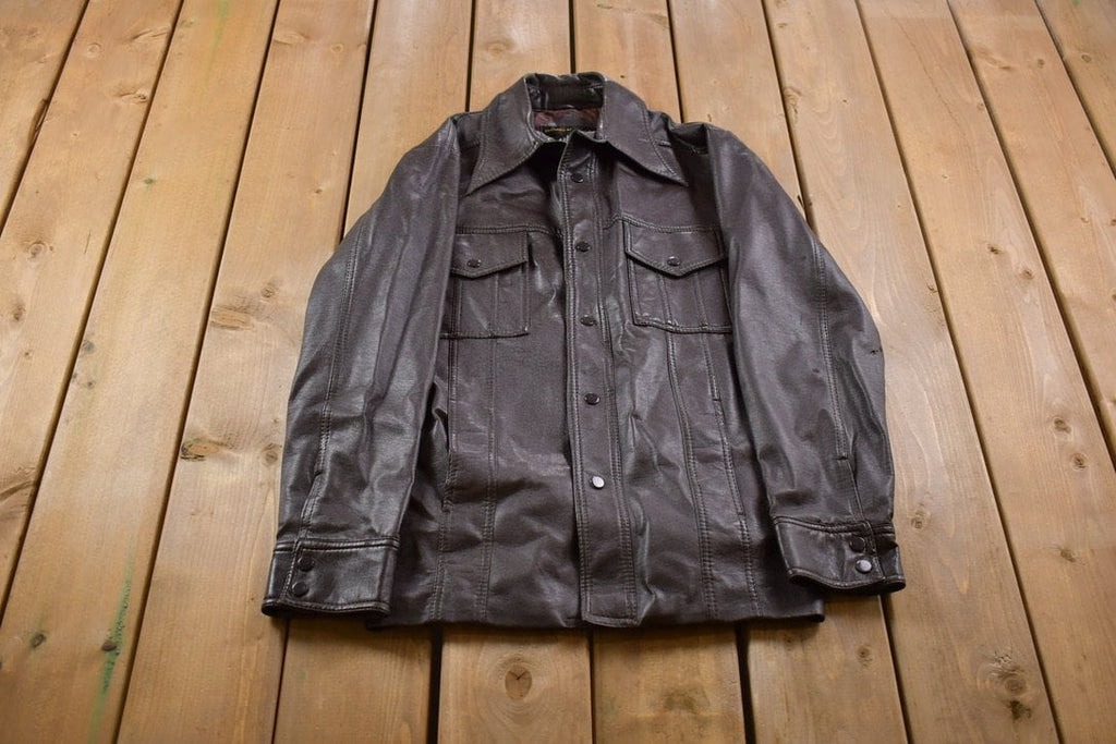 Vintage 1990s Christopher Rand Leather Varsity Jacket