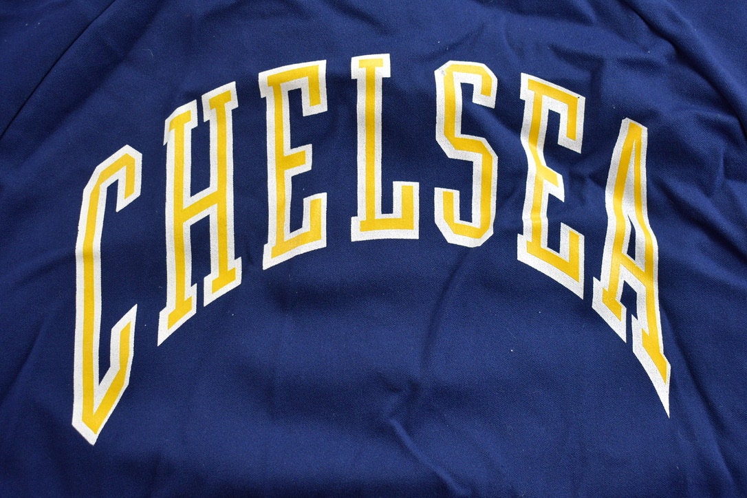Vintage 1970s Chelsea Basketball Warm Up Champion Shirt  70s Basketball Sportswear  Basketball Fan Gear  Athletic Button Up  Team Logo