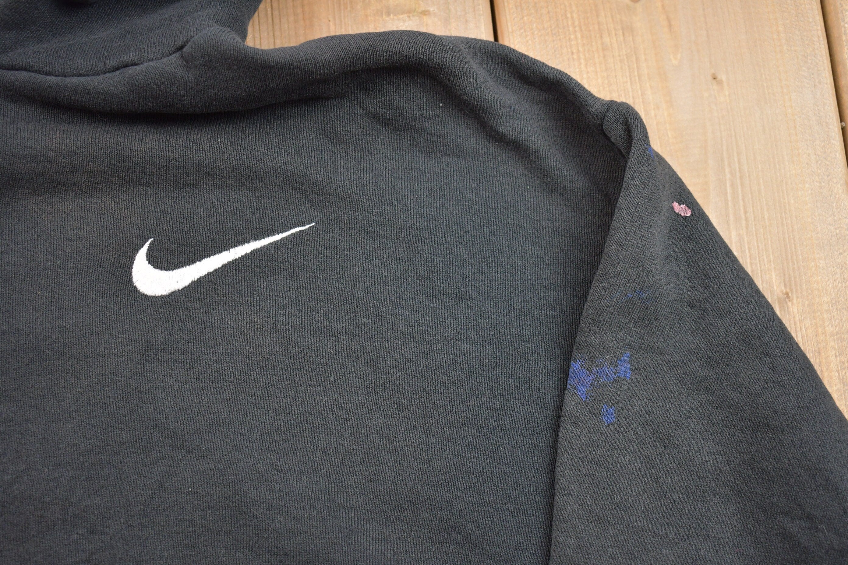 Vintage 1990s Youth Nike Swoosh Embroidered Graphic Hoodie