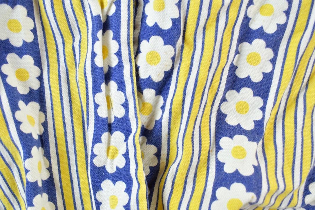 Vintage 1960s Scooter Set Yellow Flower Power Button Up Shirt  Vintage Flannel  Plaid Button Up  Cowboy Shirt  Preppy Button Up