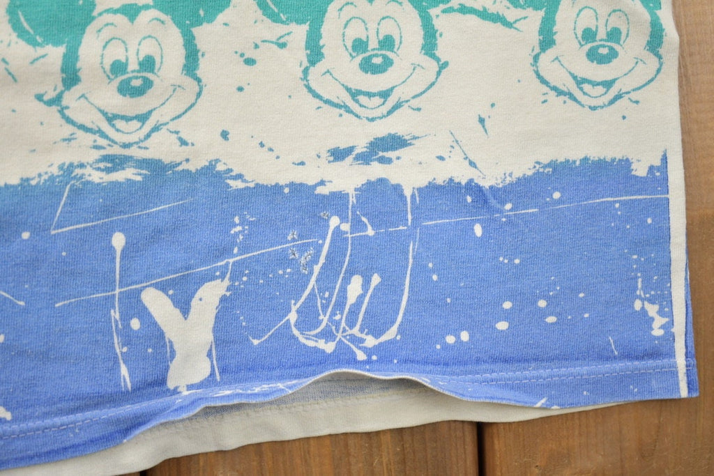 Vintage 1990s Mickey Mouse All Over Print T-Shirt / Single Stitch / Vintage Mickey Mouse / Made In USA / 90s Disney Tee