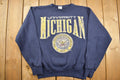 Vintage 1990s University Of Michigan Collegiate Crewneck  Embroidered  NCAA Sweatshirt  Sportswear  Americana  Galt Sand Sweatshirt