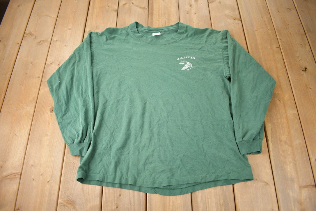 Vintage 1995 M.R. Ducks Single Stitch Graphic Long Sleeve T Shirt Made In USA Size XL